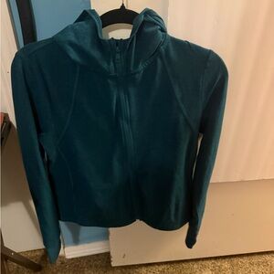 Beyond Yoga Teal Zip-Up Hooded Sweater